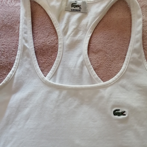 Lacoste white Tank Top Racer back Style sz… - Picture 3 of 10